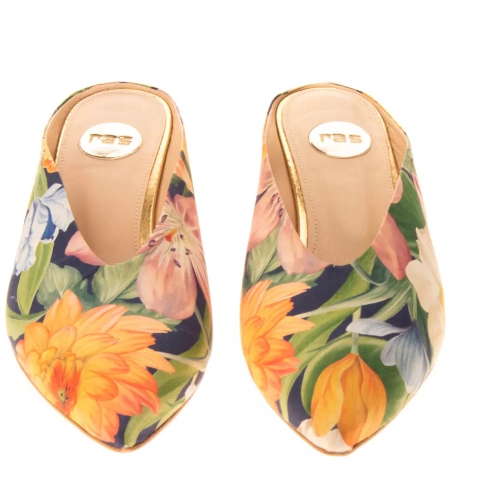 ras mules spoon heel floral pattern EUR size 40